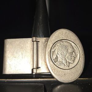 Buffalo Money Clip Sterling Silver,Authentic 1937.